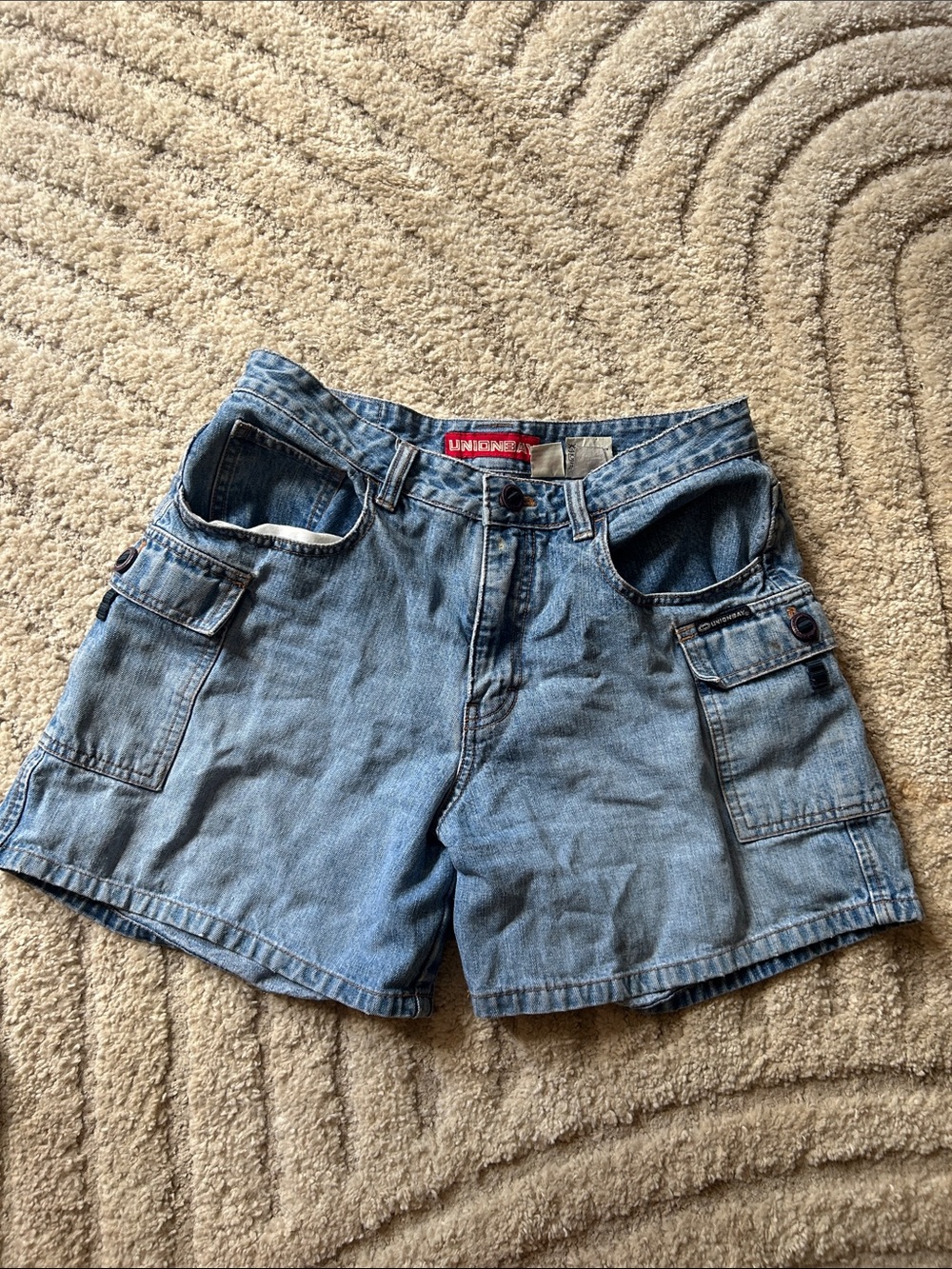 UNIONBAY Light Blue Denim Cargo Shorts with Utility Pockets